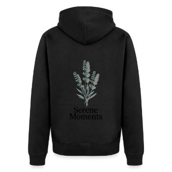 Serene Moments Lavender Calm - Unisex Premium Organic Zip Hoodie - black - Back - Nico (187cm)