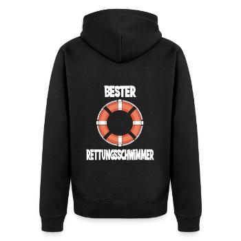 Best Lifeguard Life Lifebuoy - Unisex Premium Organic Zip Hoodie - black - Back - Nico (187cm)