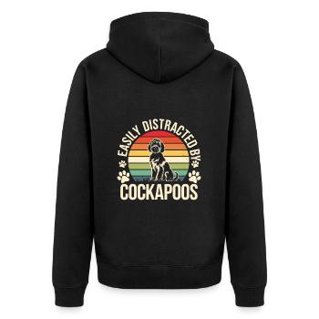 Facilement distrait par les cockapoos - Look vintage pour - Veste à capuche bio Premium Unisexe - noir - Dos - Nico (187cm)