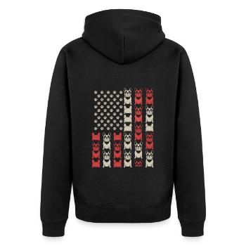 Bouledogues Français Drapeau Chien Pattes Motif - Veste à capuche bio Premium Unisexe - noir - Dos - Nico (187cm)