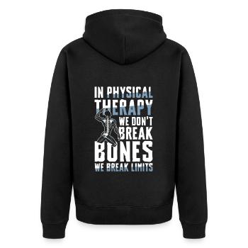 Physiotherapy Overcoming boundaries with attitude - Unisex Premium Organic Zip Hoodie - black - Back - Nico (187cm)