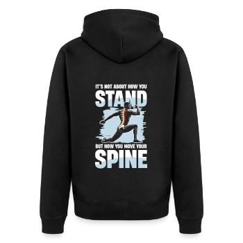 It's not about how you stand, but how you - Unisex Premium Organic Zip Hoodie - black - Back - Nico (187cm)