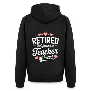 Rente Lehrer Spruch Ruhestand Lehrkraft - Unisex Premium Bio Zip Hoodie - Schwarz - Hinten - Nico (187cm)