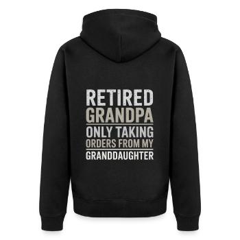 Opa im Ruhestand Humor Enkelin Großvater - Unisex Premium Bio Zip Hoodie - Schwarz - Hinten - Nico (187cm)