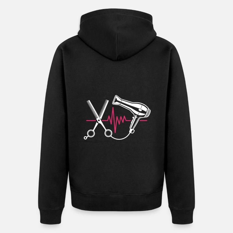 Coupe de cheveux de coiffeur - Veste à capuche bio Premium Unisexe - noir