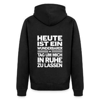 Today is a wonderful day to rest in peace. - Unisex Premium Organic Zip Hoodie - black - Back - Nico (187cm)