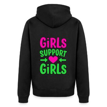 Filles Soutien Filles Amitié - Veste à capuche bio Premium Unisexe - noir - Dos - Nico (187cm)