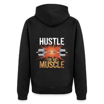 Bousculer pour les muscles Motivation pour la musculation - Veste à capuche bio Premium Unisexe - noir - Dos - Nico (187cm)