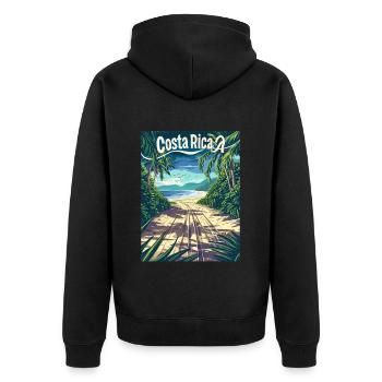 Costa Rica Paradisiacal Beaches and Tropics - Unisex Premium Organic Zip Hoodie - black - Back - Nico (187cm)