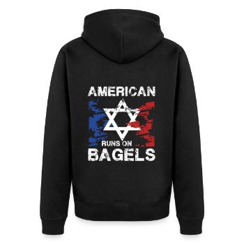 Bagels américains avec motif d’étoiles et - Veste à capuche bio Premium Unisexe - noir - Dos - Nico (187cm)