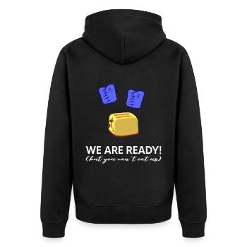 ukraine slava ukraini selenskyj ukrainian - Unisex Premium Bio Zip Hoodie - Schwarz - Hinten - Nico (187cm)