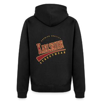 Karlsruhe Germany College High School Style - Unisex Premium Organic Zip Hoodie - black - Back - Nico (187cm)