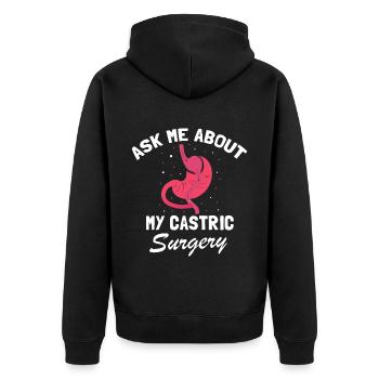 Gastric Bypass and Gastric Bypass Operation Design - Unisex Premium Organic Zip Hoodie - black - Back - Nico (187cm)