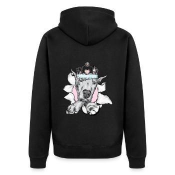Grand Danois, Mastiff allemand, Grand Danois - Veste à capuche bio Premium Unisexe - noir - Dos - Nico (187cm)