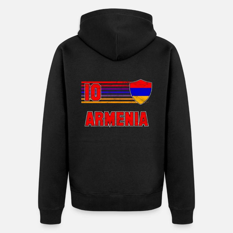 Équipe d’Arménie de football - Veste à capuche bio Premium Unisexe - noir