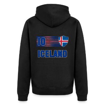 Équipe d’Islande de football - Veste à capuche bio Premium Unisexe - noir - Dos - Nico (187cm)