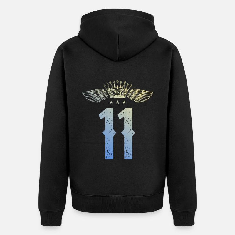 11 Couronne numérique - Veste à capuche bio Premium Unisexe - noir