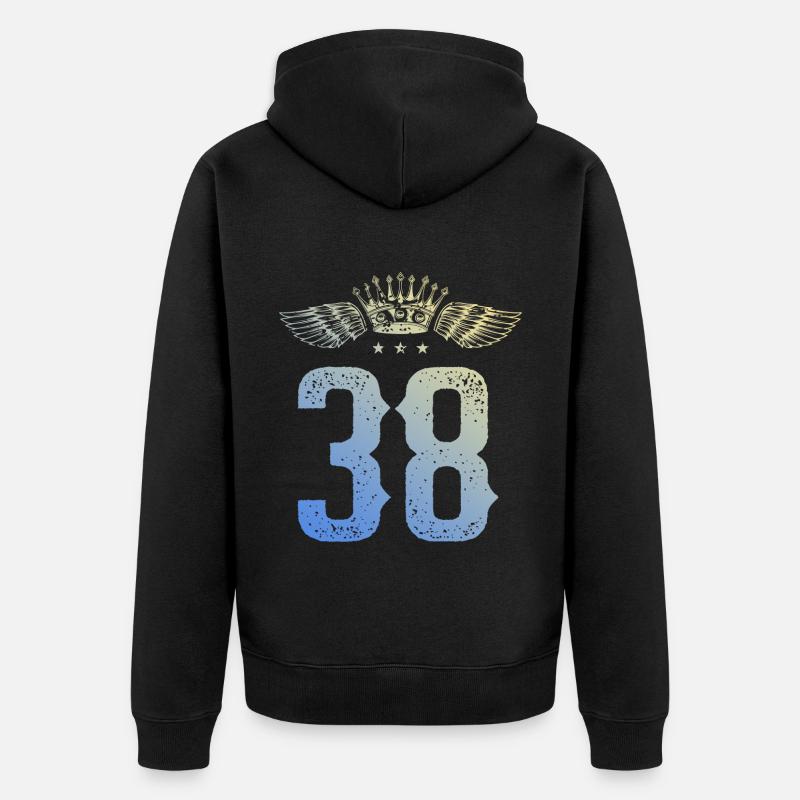 38 Couronne numérique - Veste à capuche bio Premium Unisexe - noir