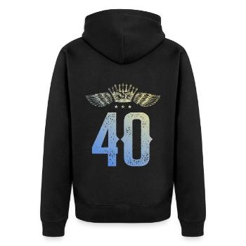 40 Couronne numérique - Veste à capuche bio Premium Unisexe - noir - Dos - Nico (187cm)
