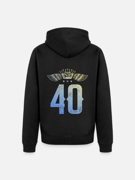 40 Couronne numérique - Veste à capuche bio Premium Unisexe - noir