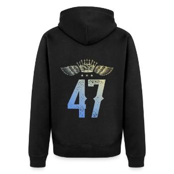 47 Couronne numérique - Veste à capuche bio Premium Unisexe - noir - Dos - Nico (187cm)