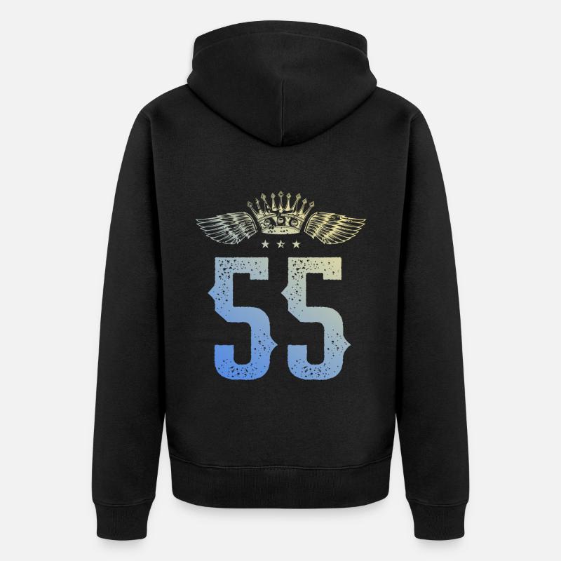 55 Couronne numérique - Veste à capuche bio Premium Unisexe - noir
