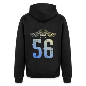 56 Couronne numérique - Veste à capuche bio Premium Unisexe - noir - Dos - Nico (187cm)