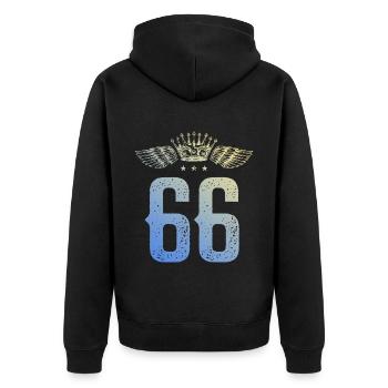 66 Couronne numérique - Veste à capuche bio Premium Unisexe - noir - Dos - Nico (187cm)