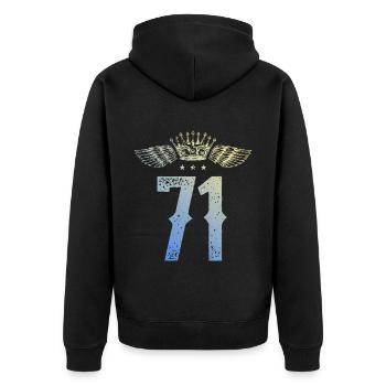 71 Couronne numérique - Veste à capuche bio Premium Unisexe - noir - Dos - Nico (187cm)