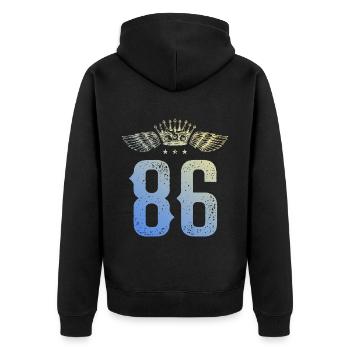 86 Nombre de couronnes - Veste à capuche bio Premium Unisexe - noir - Dos - Nico (187cm)