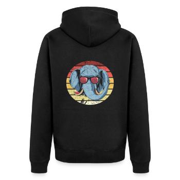 Eléphant d’Afrique - Veste à capuche bio Premium Unisexe - noir - Dos - Nico (187cm)