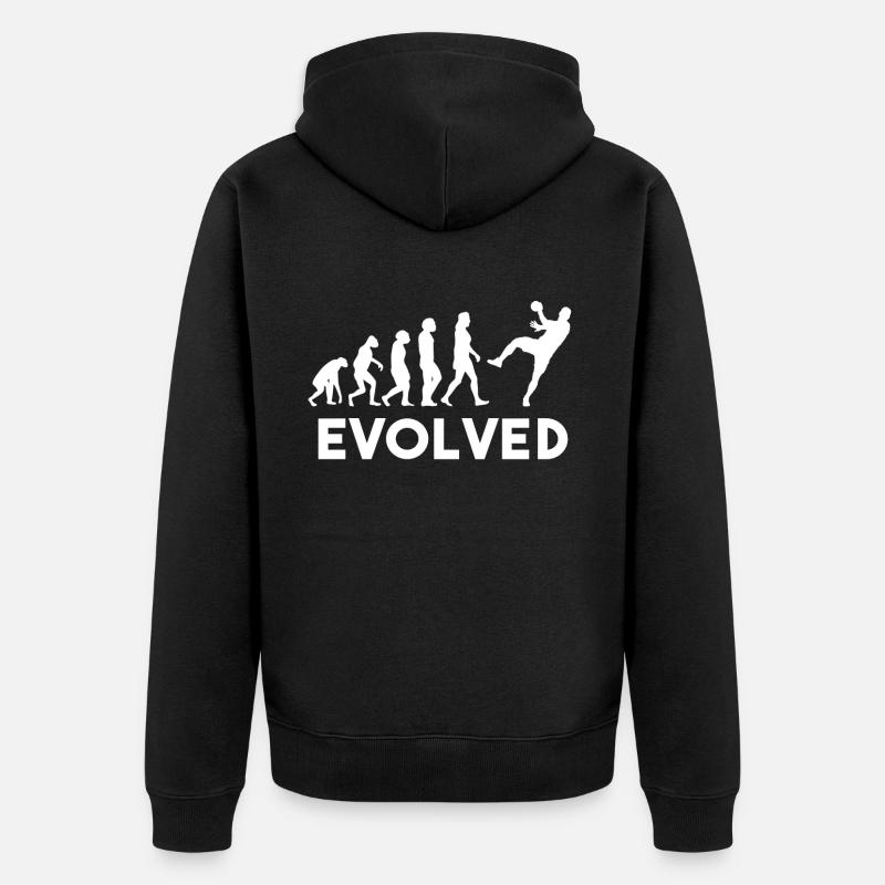 handball evolution - Unisex Premium Bio Zip Hoodie - Schwarz