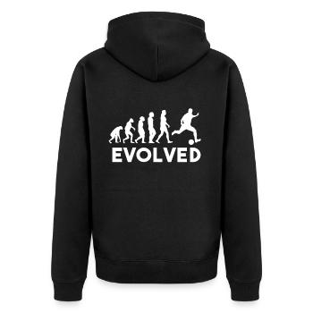 Évolution du football - Veste à capuche bio Premium Unisexe - noir - Dos - Nico (187cm)