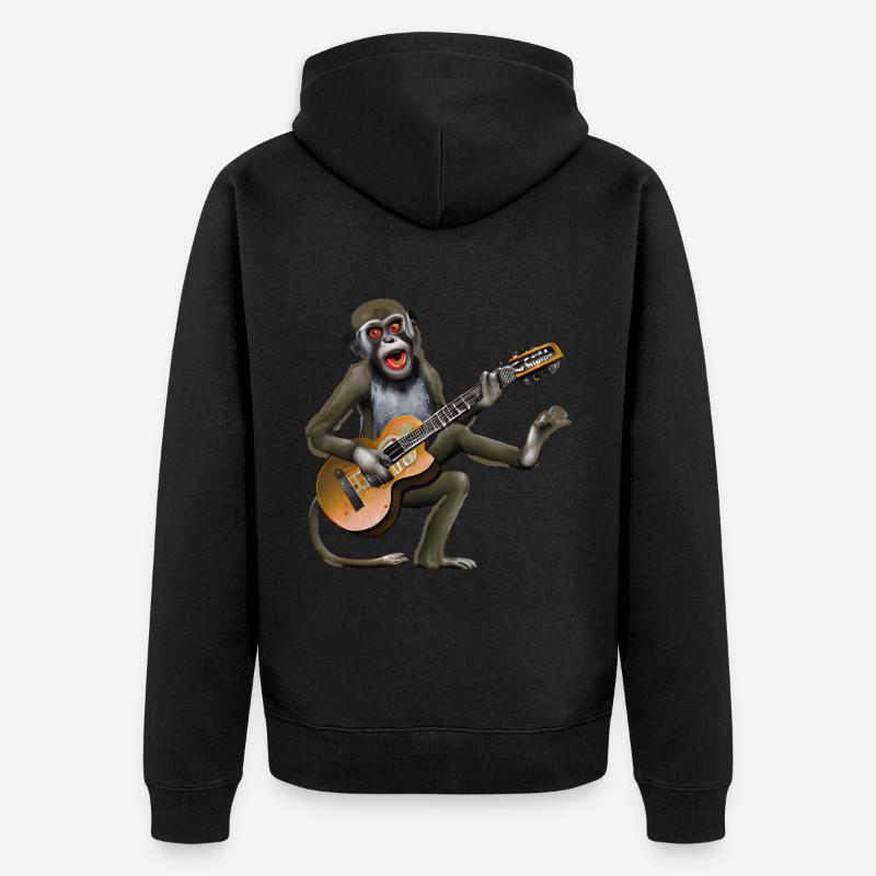Guitare Singe - Veste à capuche bio Premium Unisexe - noir