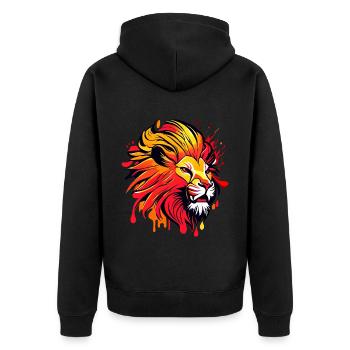 Tête de lion, signe du zodiaque - Veste à capuche bio Premium Unisexe - noir - Dos - Nico (187cm)