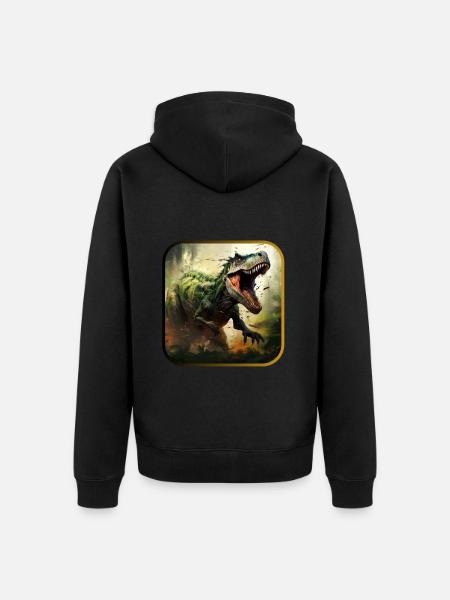 Dinosaur Dinosaurs Design - Unisex Premium Organic Zip Hoodie - black