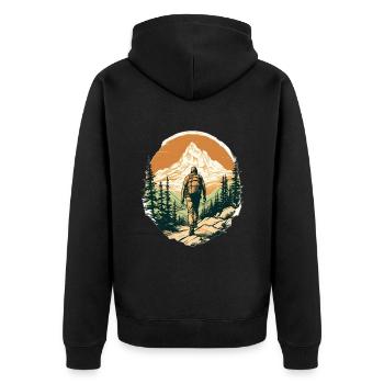 Hiking, Mountains, Nature, Outdoor, Hiking, Gift - Unisex Premium Organic Zip Hoodie - black - Back - Nico (187cm)