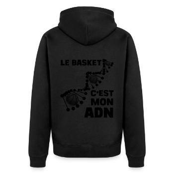Basket ADN Humour Basketball Cadeau - Veste à capuche bio Premium Unisexe - noir - Dos - Nico (187cm)