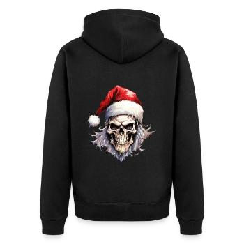 Christmas Skull Skull Horror Creepy - Unisex Premium Organic Zip Hoodie - black - Back - Nico (187cm)