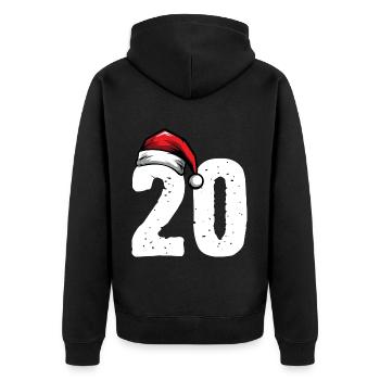 20 Numéro Noël - Veste à capuche bio Premium Unisexe - noir - Dos - Nico (187cm)