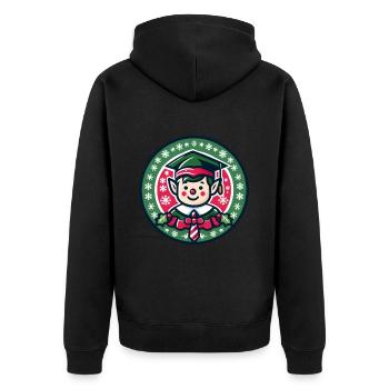 Elf School - Unisex Premium Organic Zip Hoodie - black - Back - Nico (187cm)