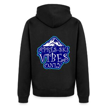 Après-ski vibes only - Unisex Premium Organic Zip Hoodie - black - Back - Nico (187cm)