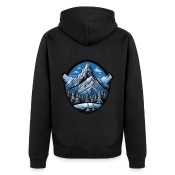 Symbole : Montagnes, Armoiries - Veste à capuche bio Premium Unisexe - noir - Dos - Nico (187cm)