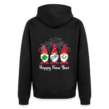 Happy New Year Secret Santa - Unisex Premium Organic Zip Hoodie - black - Back - Nico (187cm)