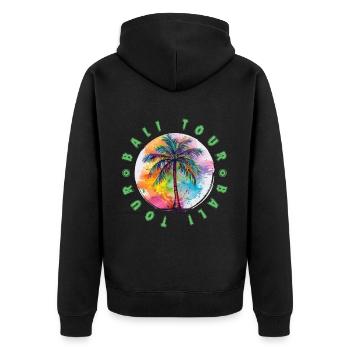 Bali Tour Holiday Plame Colorful - Unisex Premium Organic Zip Hoodie - black - Back - Nico (187cm)