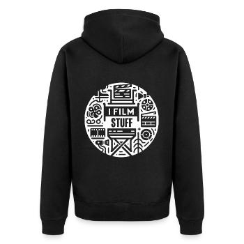 I Film Stuff 10 - Unisex Premium Organic Zip Hoodie - black - Back - Nico (187cm)