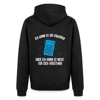 Math mathematics teacher calculator - Unisex Premium Organic Zip Hoodie - black - Back - Nico (187cm)