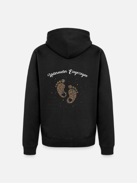 Untermieter Eingezogen - Unisex Premium Bio Zip Hoodie - Schwarz