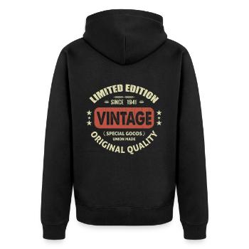 Vintage 1941 Cadeau D'anniversaire 1941 Retro 1941 - Veste à capuche bio Premium Unisexe - noir - Dos - Nico (187cm)