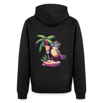 colibri oiseau vacances d’été à la plage - Veste à capuche bio Premium Unisexe - noir - Dos - Nico (187cm)